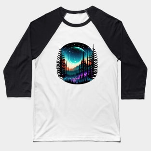 Galactic Forest II - White BG Baseball T-Shirt